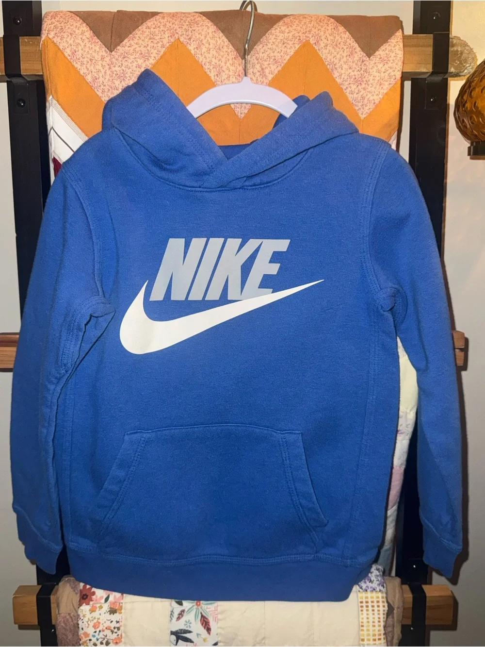 Nike Royal Blue Hoodie with White Logo - Kids